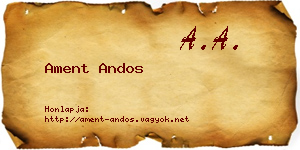Ament Andos névjegykártya